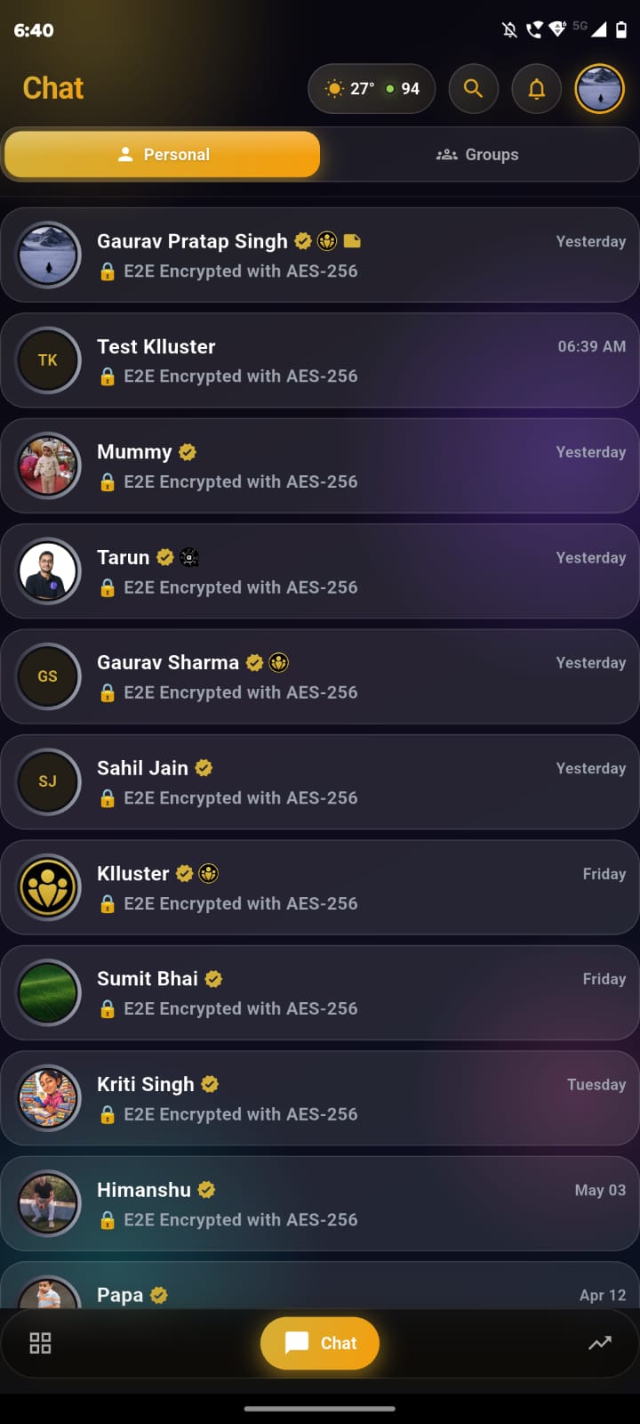 Klluster app screenshot preview